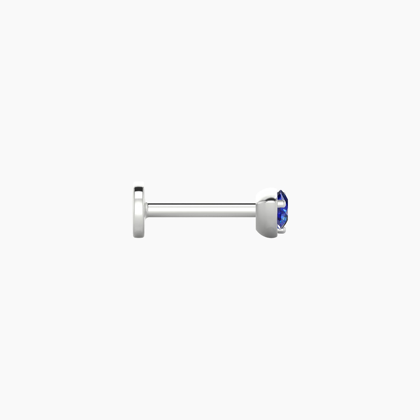 Leda | 18k White Gold 6.5 mm 3.5 mm Round Sapphire Nostril Piercing