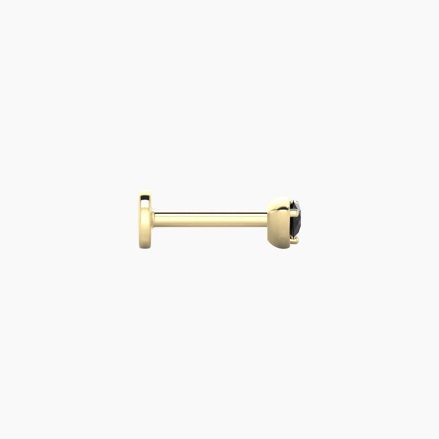 Leda | 18k Yellow Gold 6.5 mm 3.5 mm Round Black Diamond Nostril Piercing