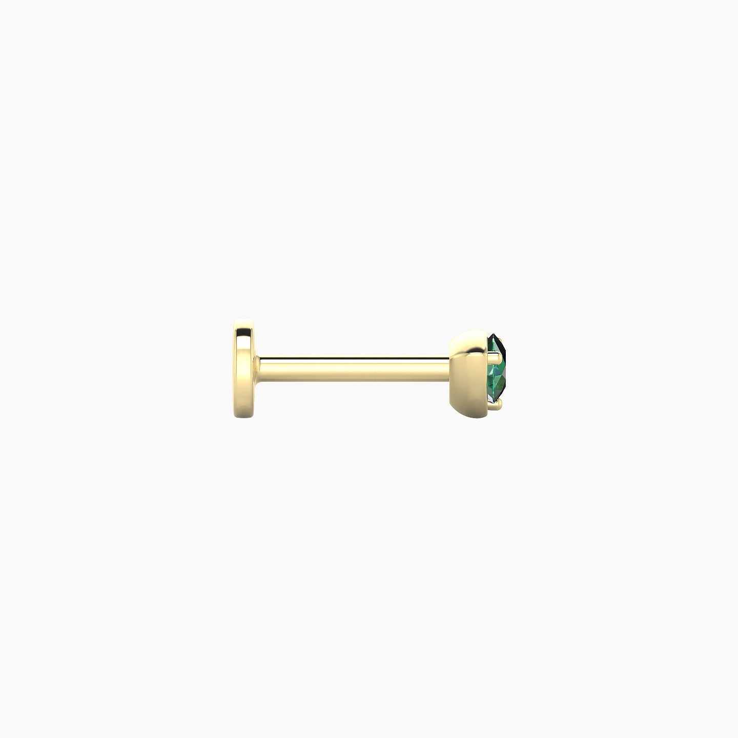 Leda | 18k Yellow Gold 6.5 mm 3.5 mm Round Emerald Nostril Piercing