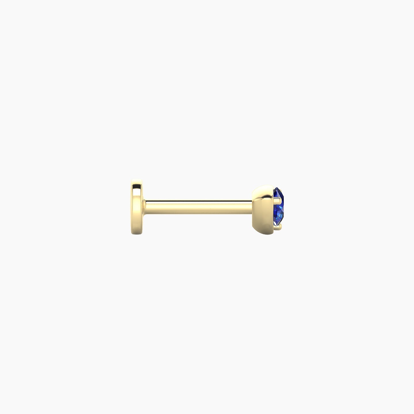 Leda | 18k Yellow Gold 6.5 mm 3.5 mm Round Sapphire Nostril Piercing