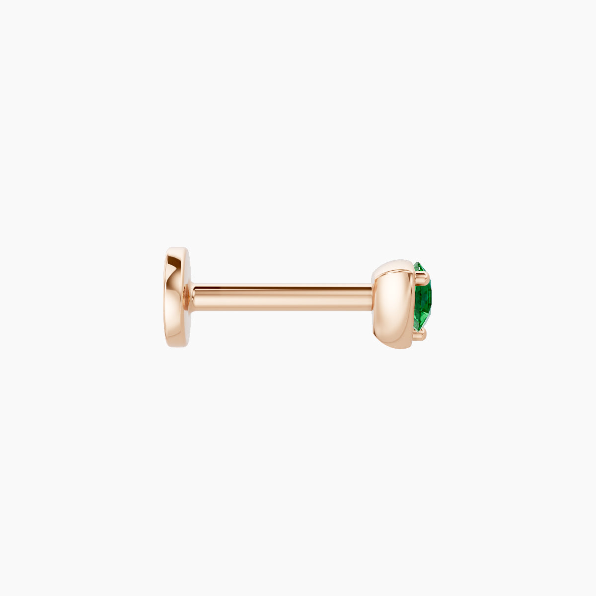 Leda | 18k Rose Gold 6.5 mm 3.5 mm Round Emerald Piercing