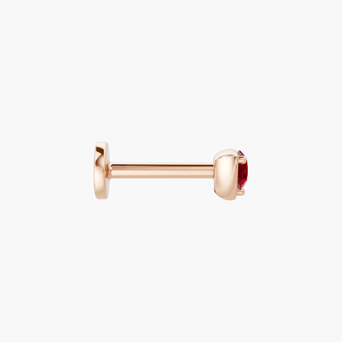 Leda | 18k Rose Gold 6.5 mm 3.5 mm Round Ruby Piercing