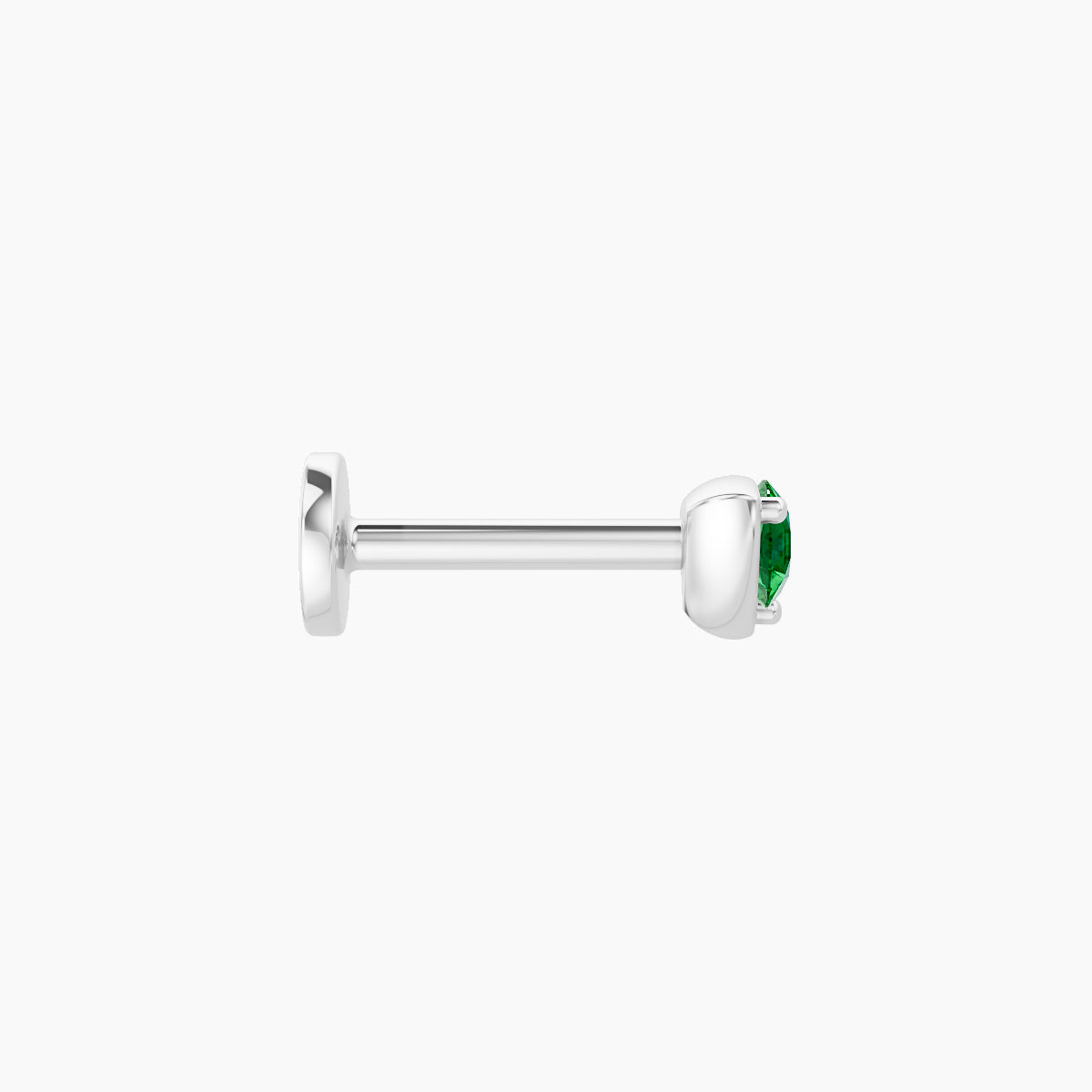 Leda | 18k White Gold 6.5 mm 3.5 mm Round Emerald Piercing