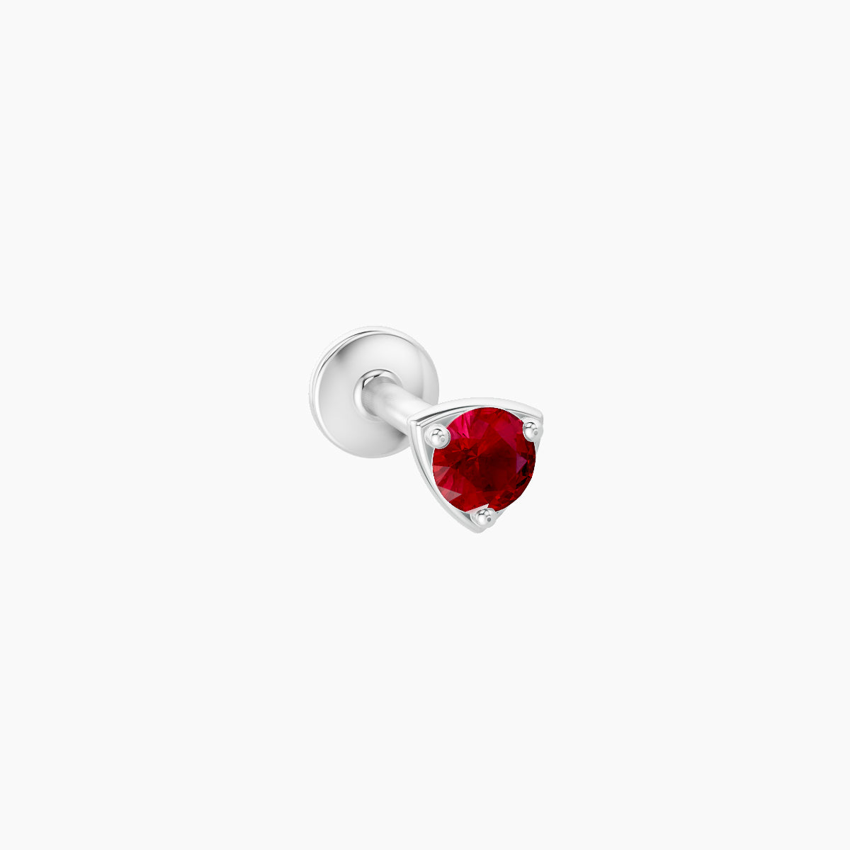 Leda | 18k White Gold 6.5 mm 3.5 mm Round Ruby Piercing
