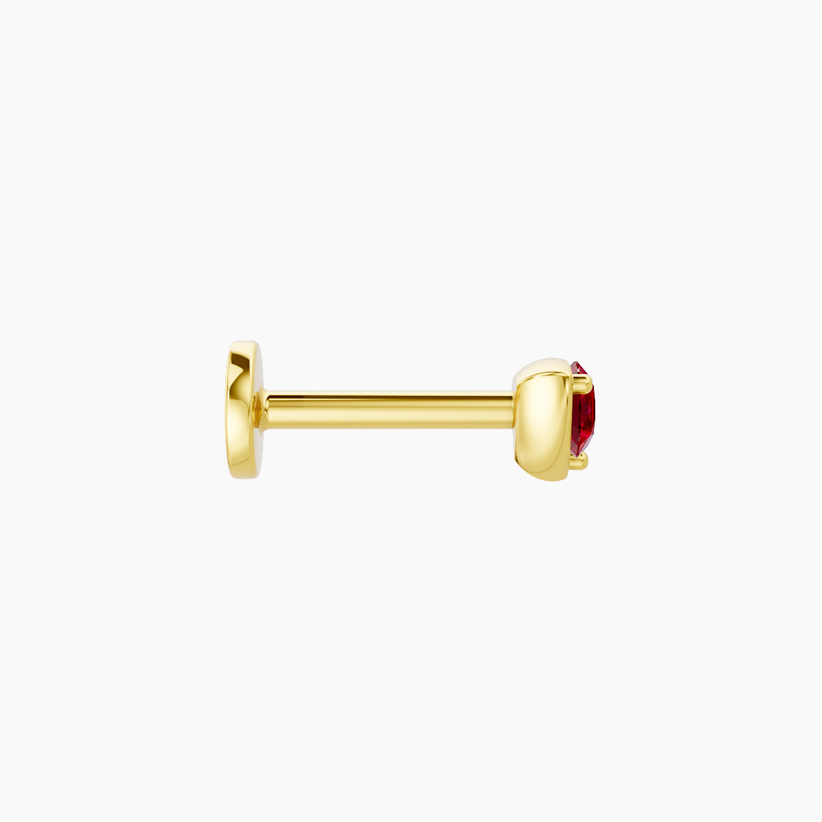 Leda | 18k Yellow Gold 6.5 mm 3.5 mm Round Ruby Piercing