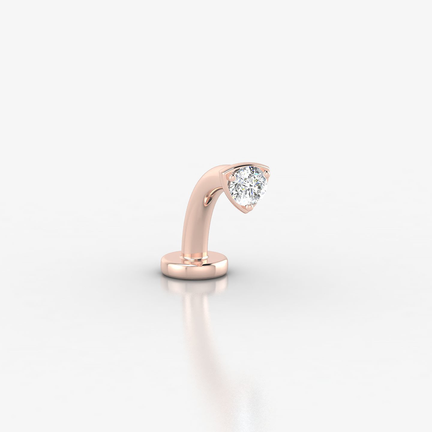 Leda | 18k Rose Gold 3.5 mm 8 mm Round Diamond Floating Navel Piercing