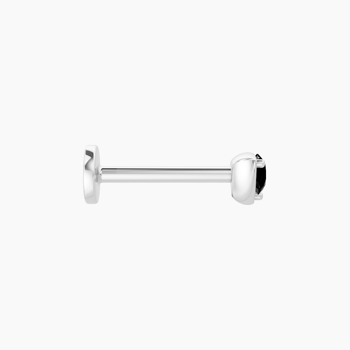 Leda | 18k White Gold 8 mm 3.5 mm Round Black Diamond Nose Piercing
