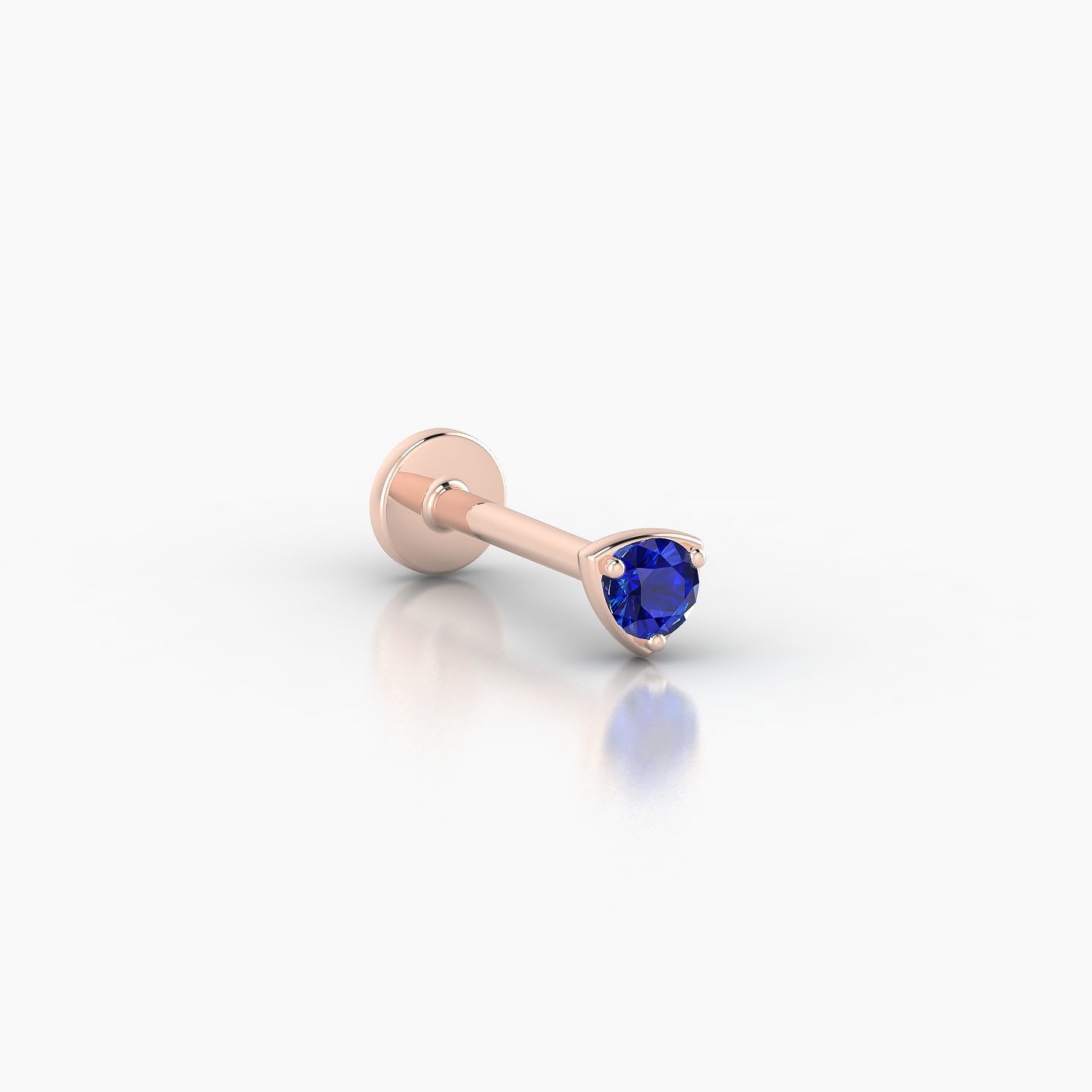 Leda | 18k Rose Gold 8 mm 3.5 mm Round Sapphire Nostril Piercing