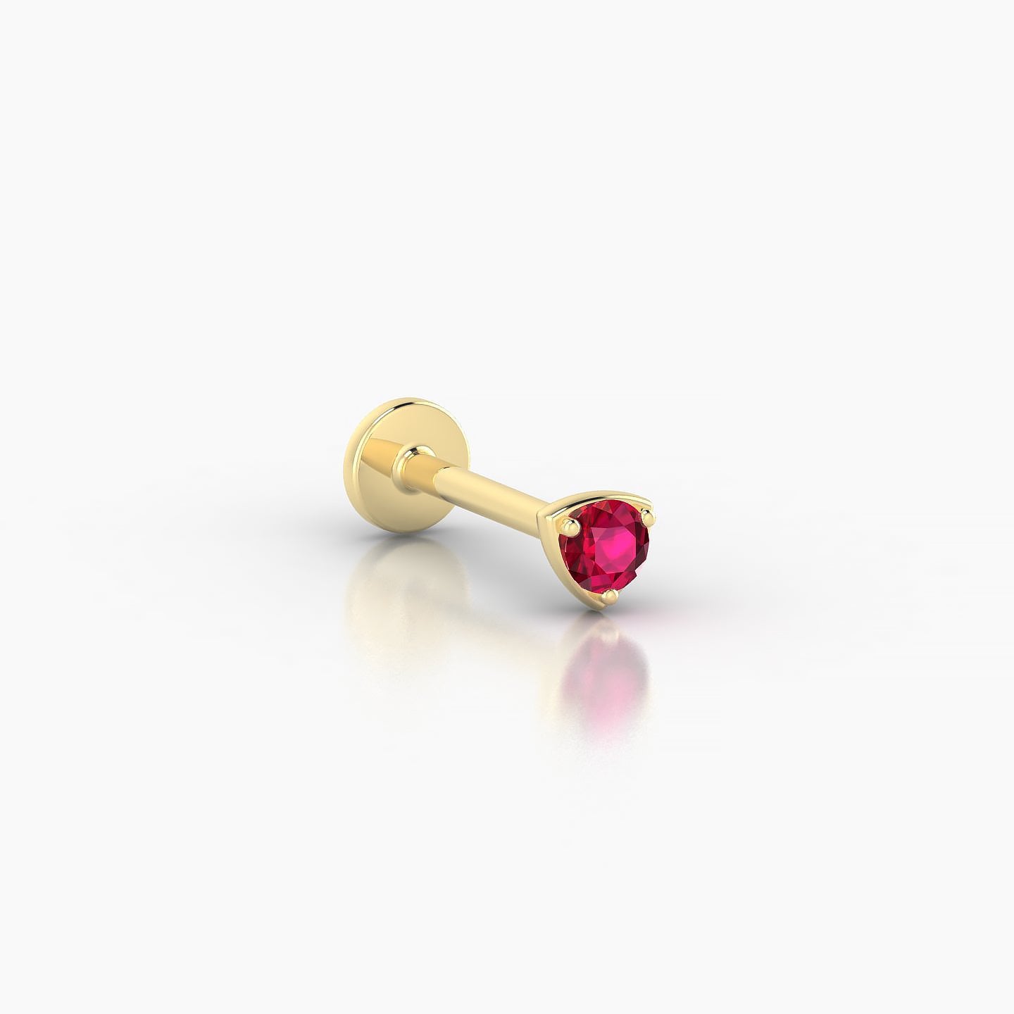 Leda | 18k Yellow Gold 8 mm 3.5 mm Round Ruby Nostril Piercing