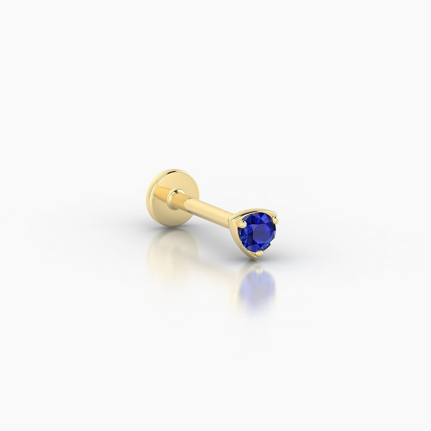 Leda | 18k Yellow Gold 8 mm 3.5 mm Round Sapphire Nostril Piercing