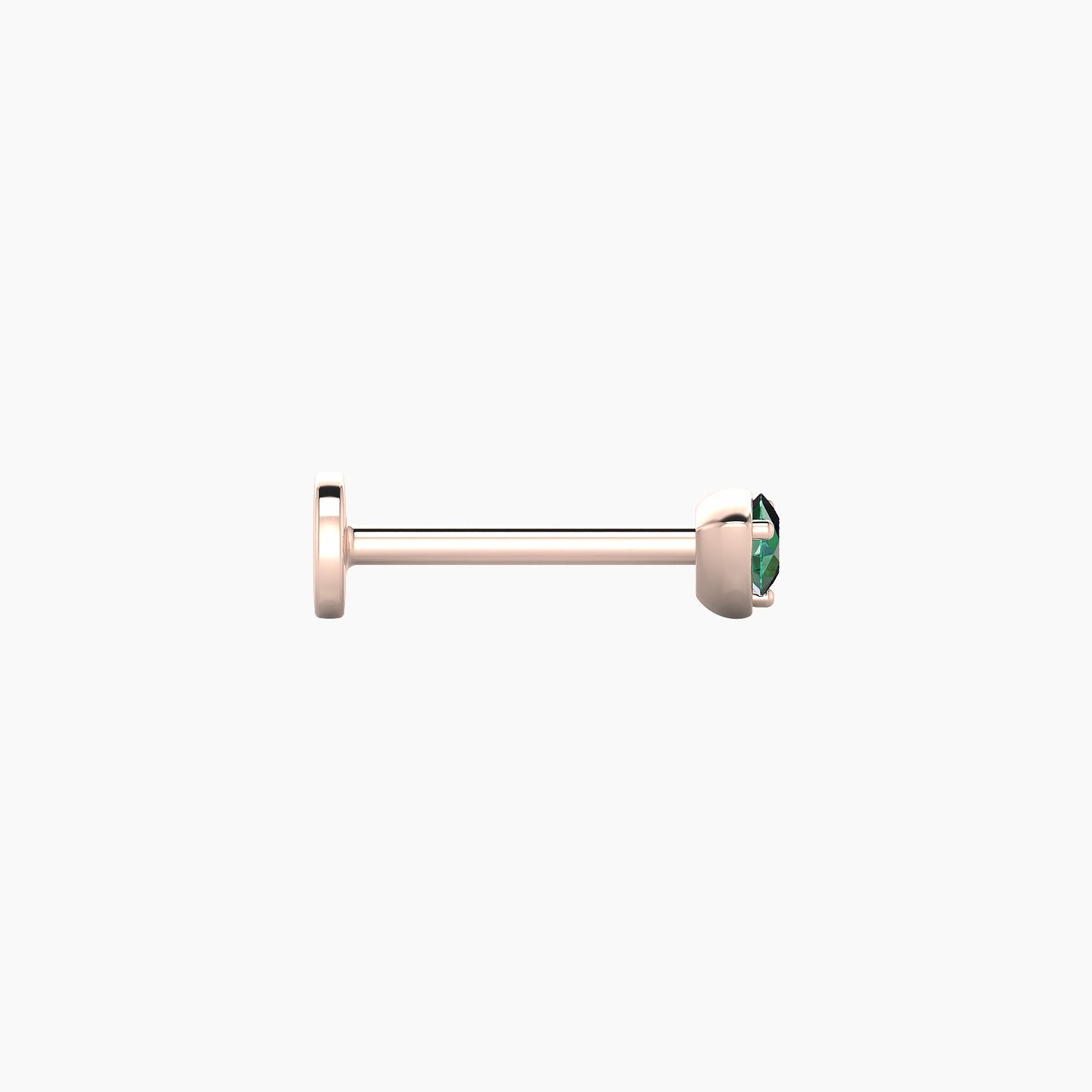 Leda | 18k Rose Gold 8 mm 3.5 mm Round Emerald Nostril Piercing