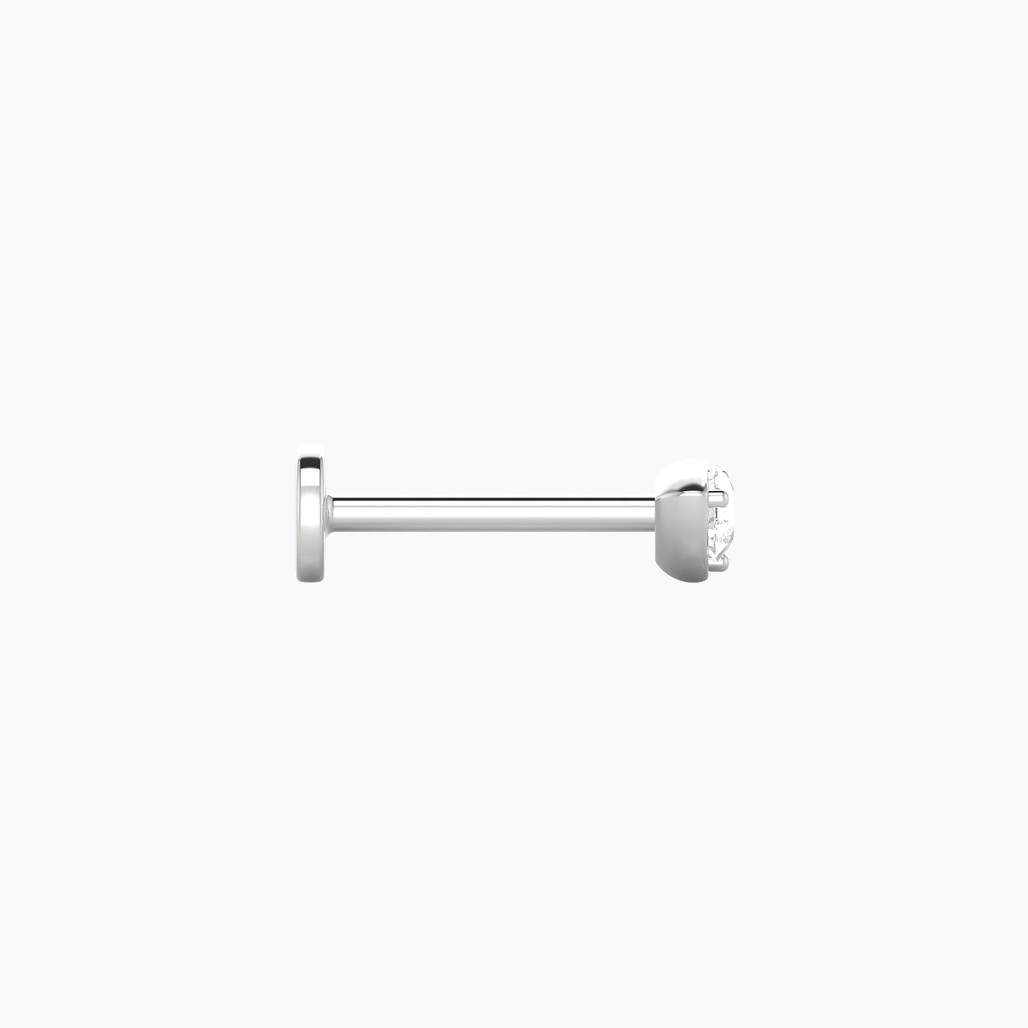 Leda | 18k White Gold 3.5 mm 8 mm Round Diamond Nostril Piercing