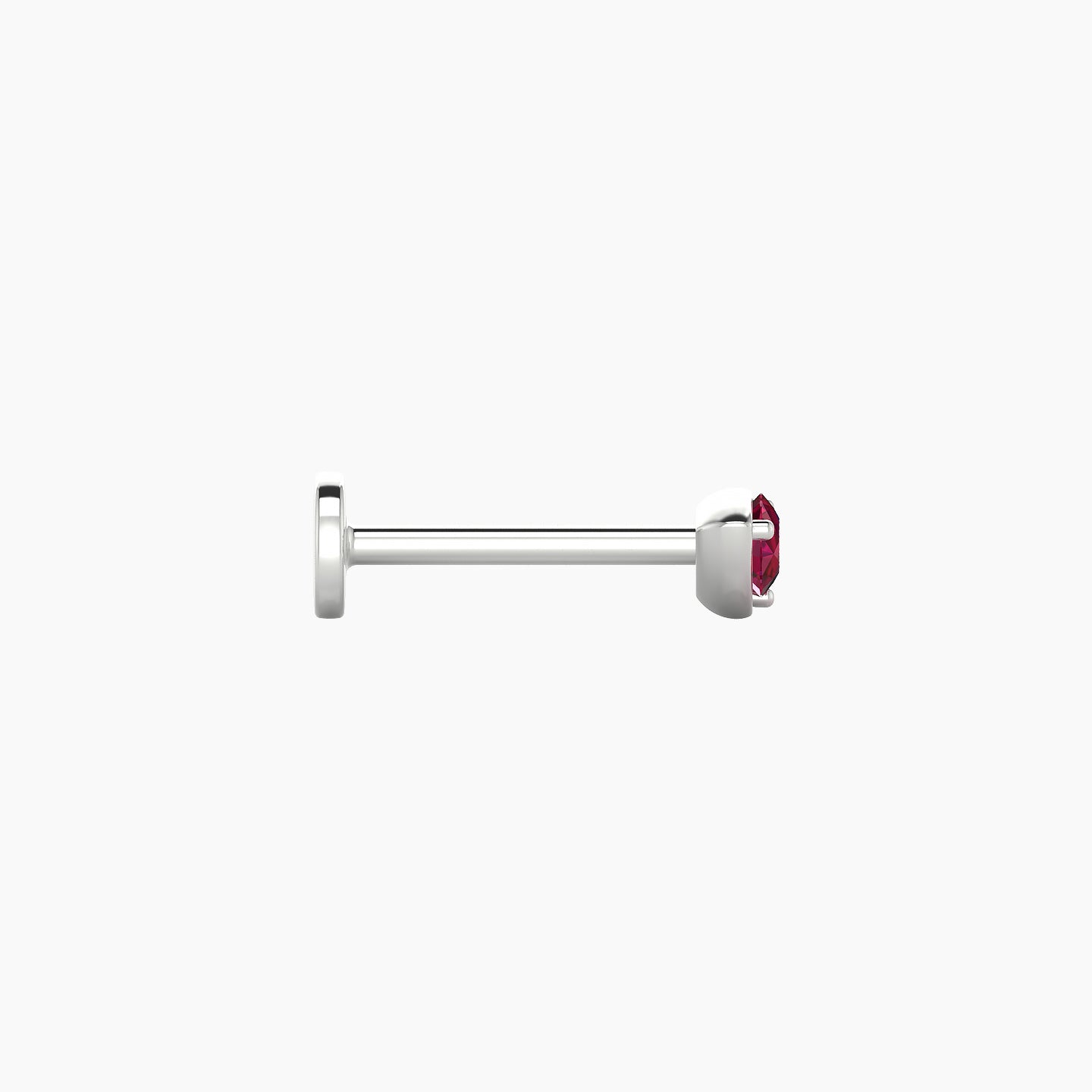 Leda | 18k White Gold 8 mm 3.5 mm Round Ruby Nostril Piercing