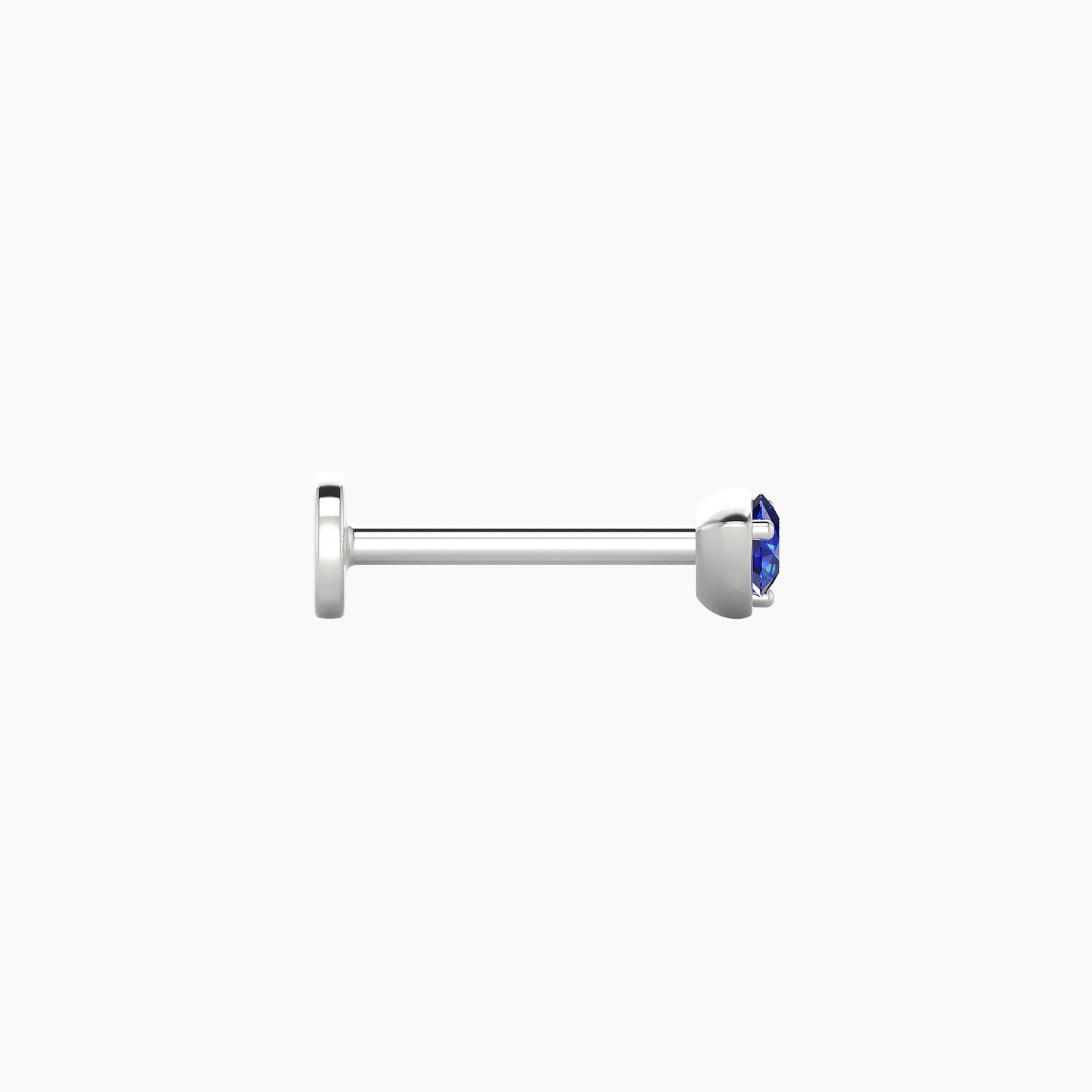 Leda | 18k White Gold 8 mm 3.5 mm Round Sapphire Nostril Piercing