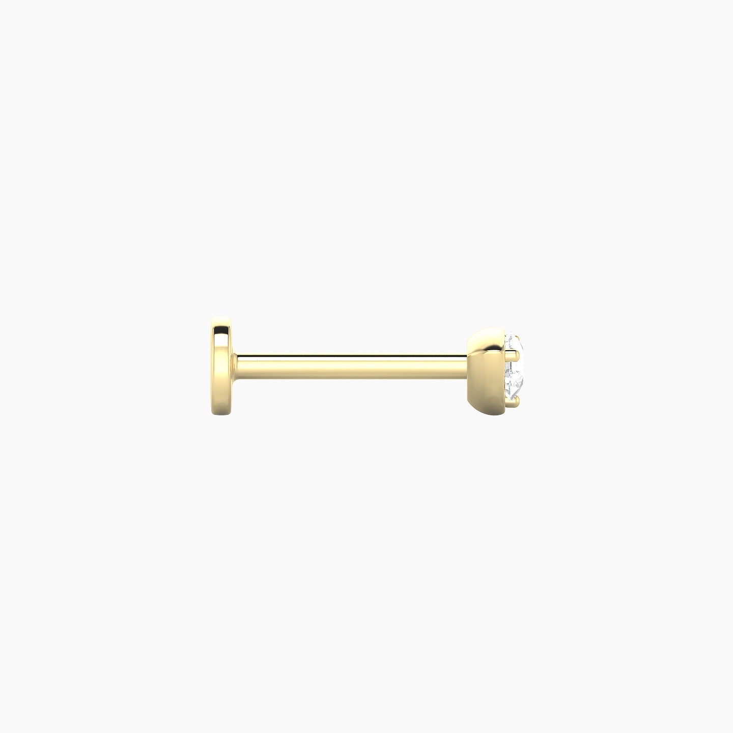 Leda | 18k Yellow Gold 3.5 mm 8 mm Round Diamond Nostril Piercing