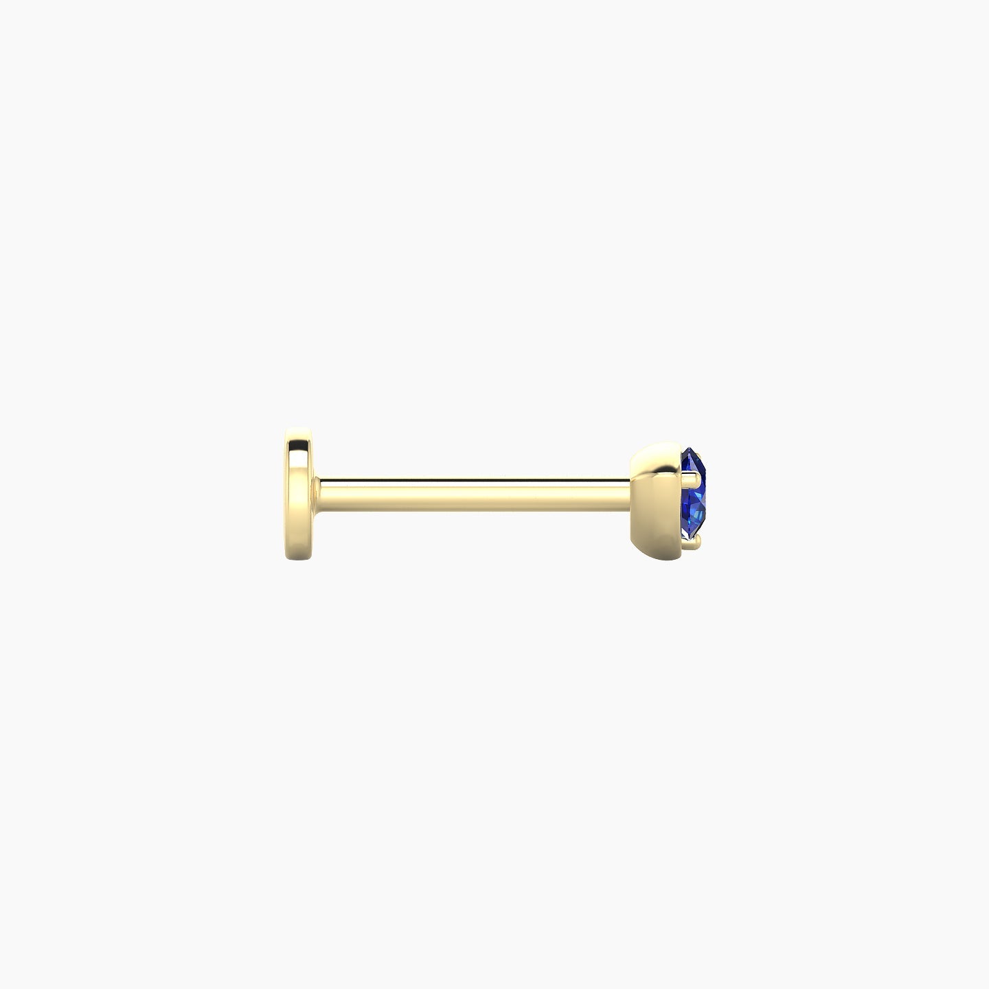 Leda | 18k Yellow Gold 8 mm 3.5 mm Round Sapphire Nostril Piercing