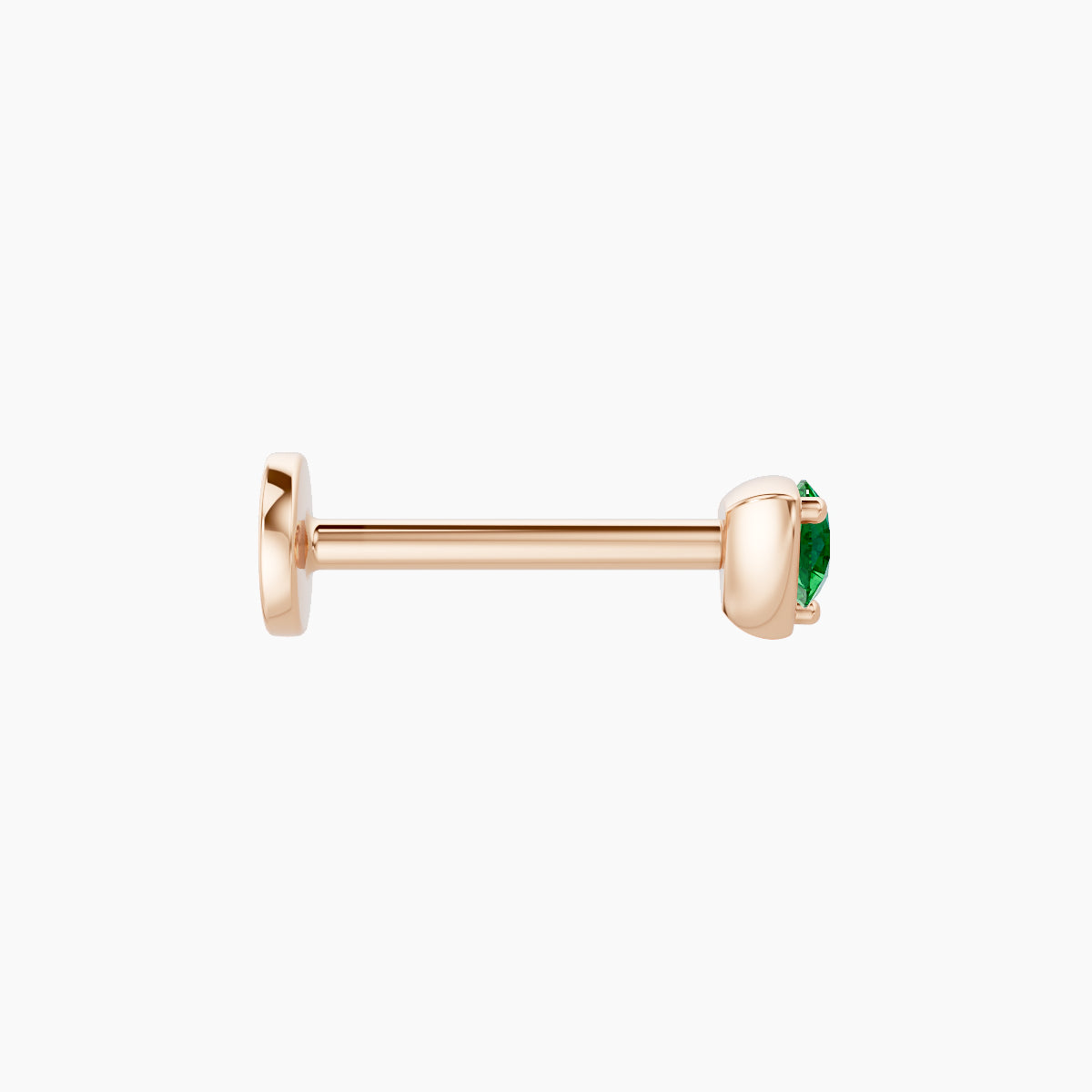 Leda | 18k Rose Gold 8 mm 3.5 mm Round Emerald Piercing