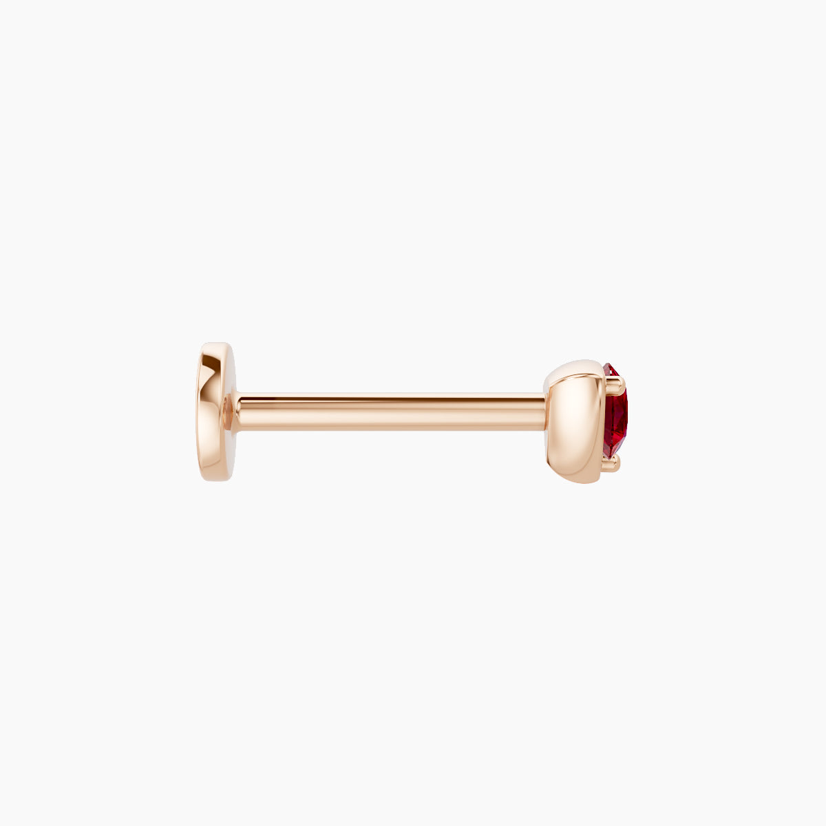 Leda | 18k Rose Gold 8 mm 3.5 mm Round Ruby Piercing