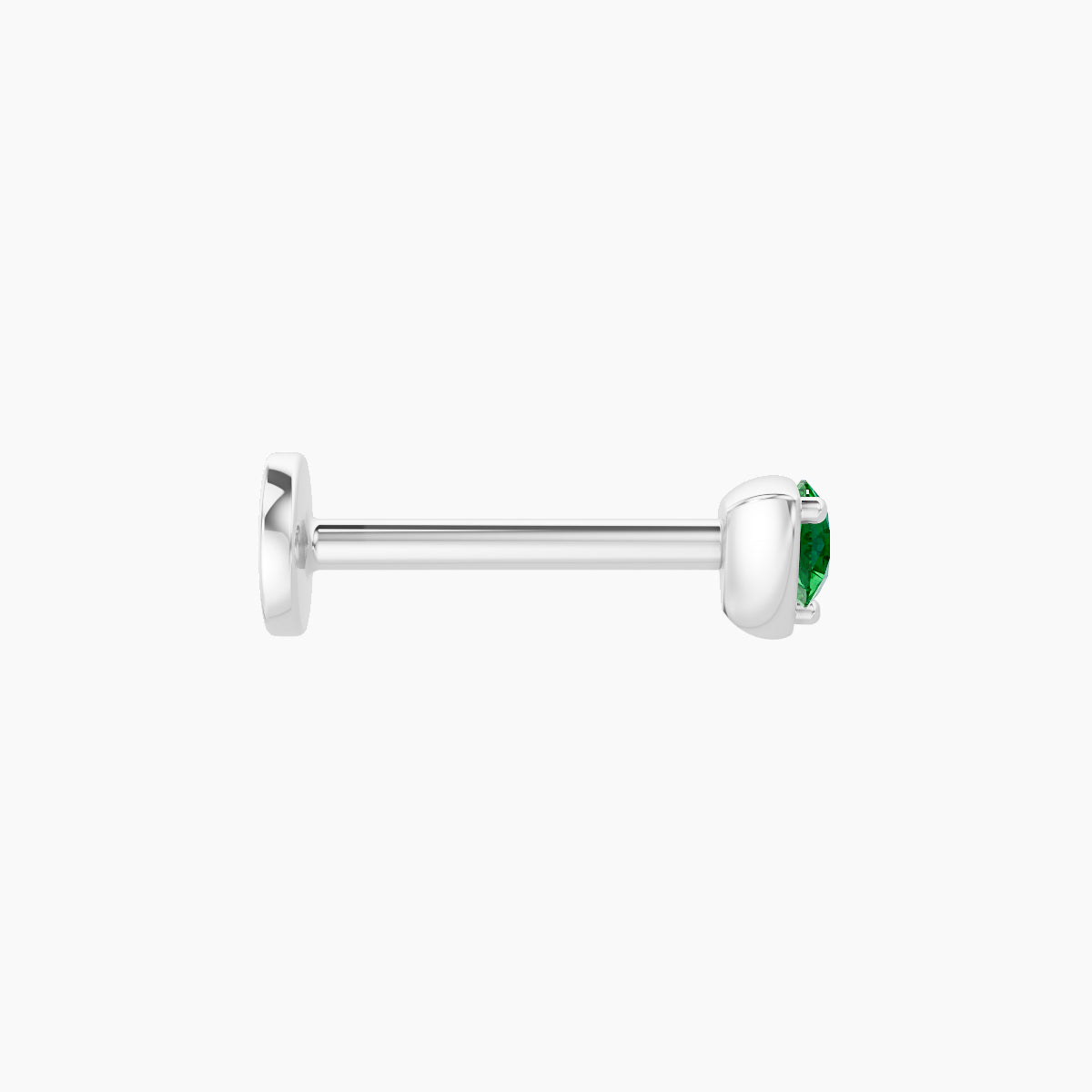 Leda | 18k White Gold 8 mm 3.5 mm Round Emerald Piercing