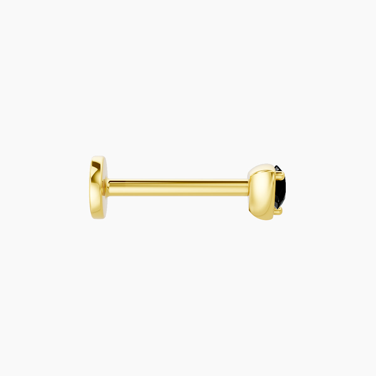 Leda | 18k Yellow Gold 8 mm 3.5 mm Round Black Diamond Piercing