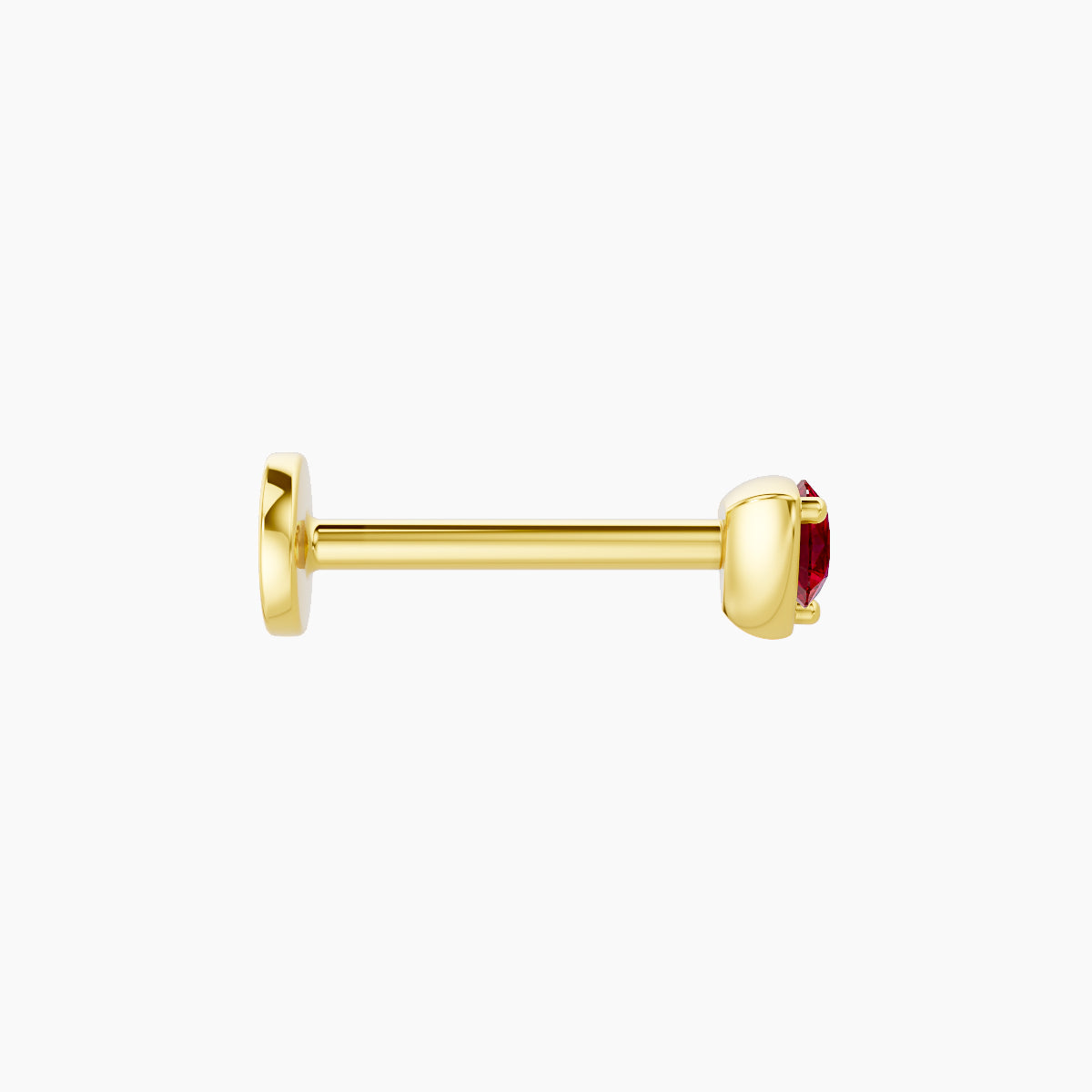 Leda | 18k Yellow Gold 8 mm 3.5 mm Round Ruby Piercing