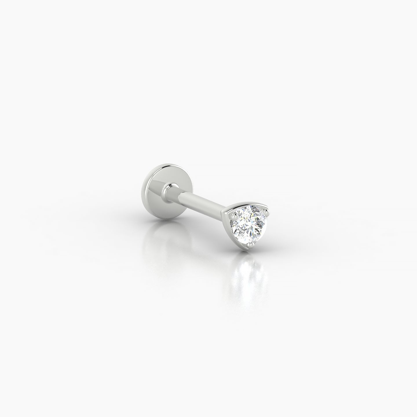 Leda | 18k White Gold 3.5 mm 8 mm Round Diamond Piercing