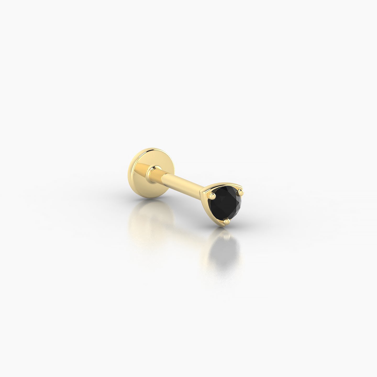 Leda | 18k Yellow Gold 8 mm 3.5 mm Round Black Diamond Piercing