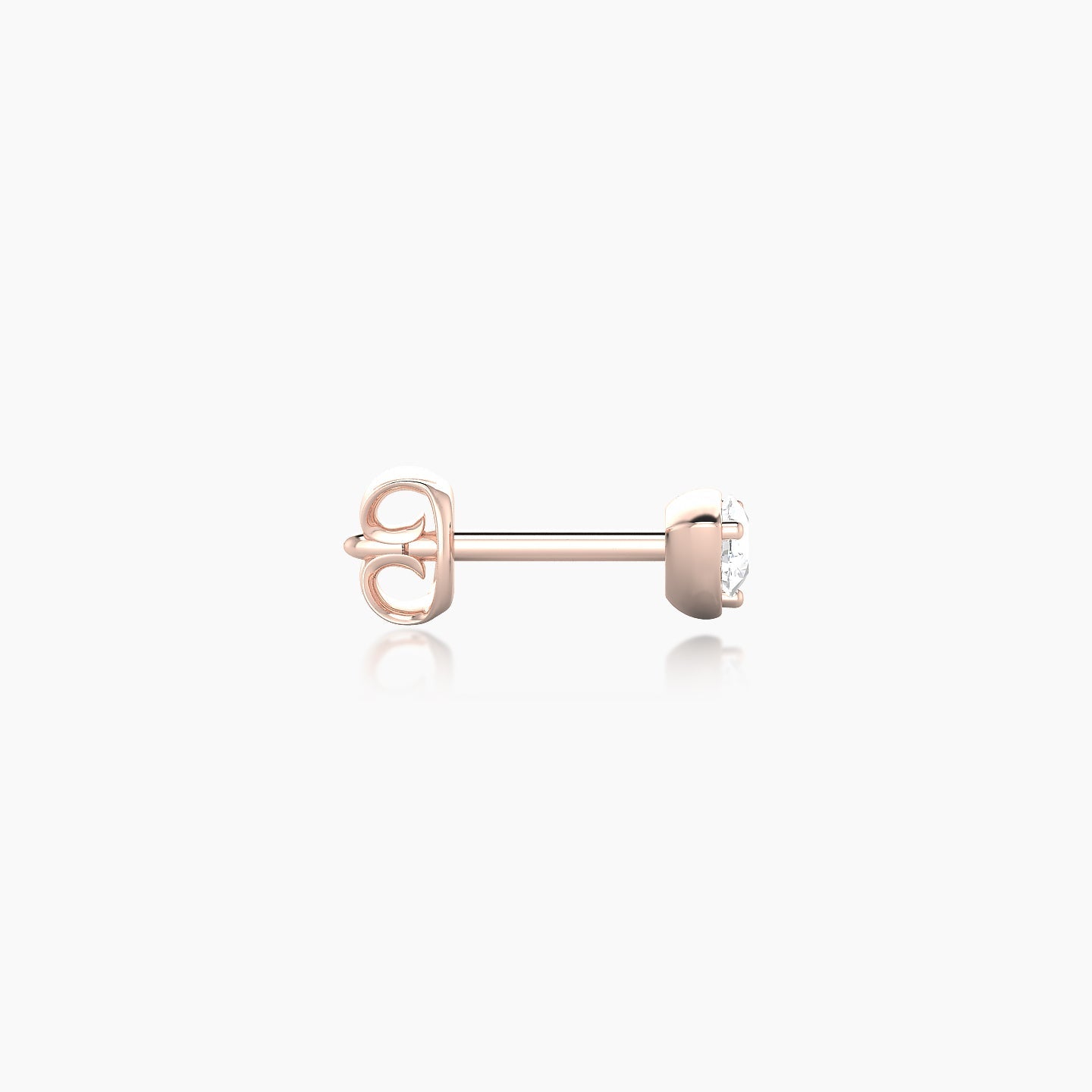 Leda | 18k Rose Gold 3.5 mm Round Diamond Earring
