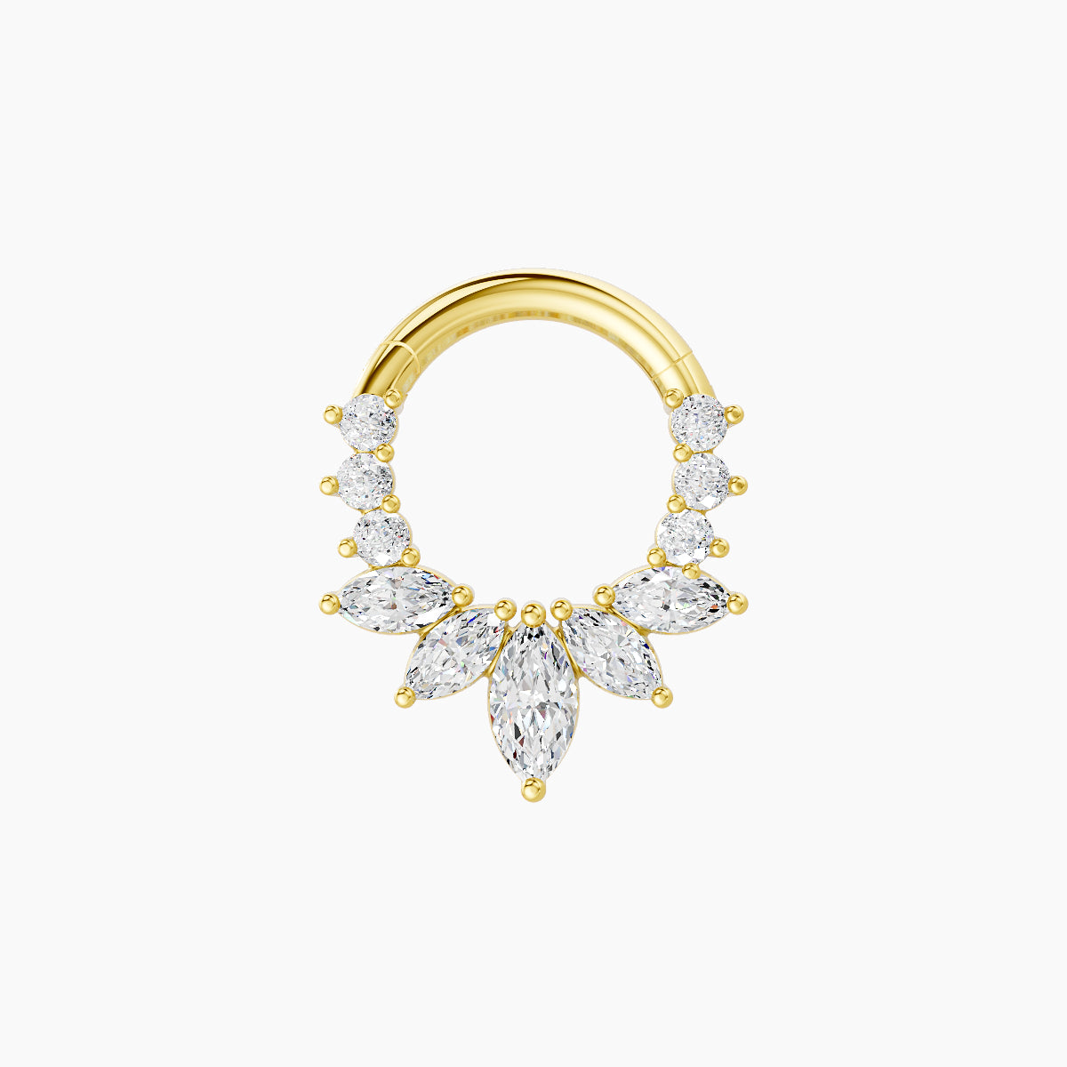 Leia | 18k Yellow Gold 6.5 mm Diamond Daith Piercing