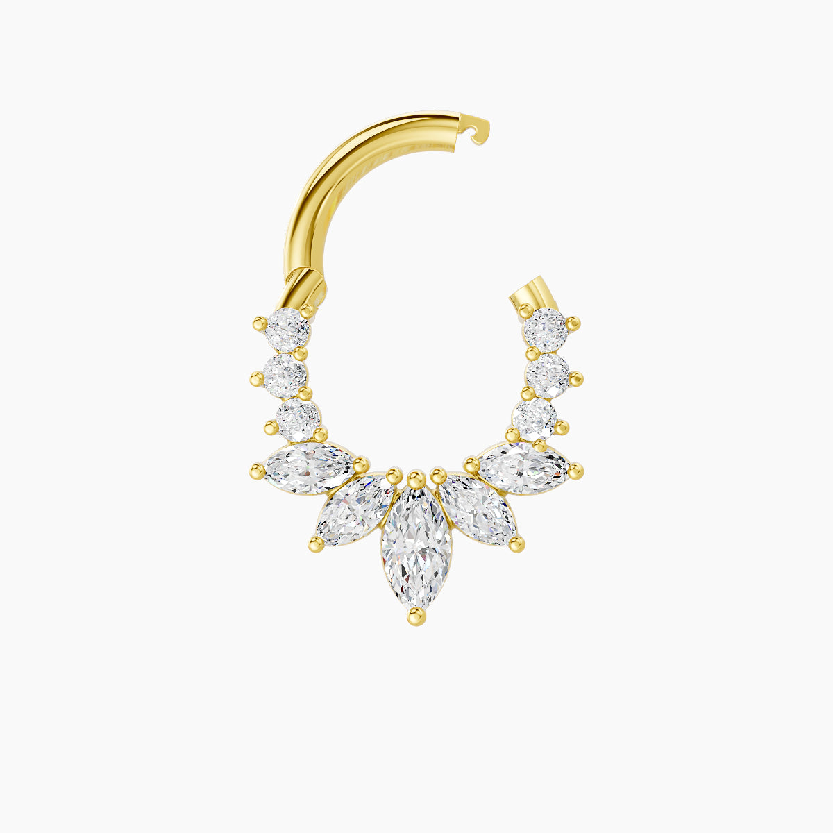 Leia | 18k Yellow Gold 6.5 mm Diamond Septum Piercing