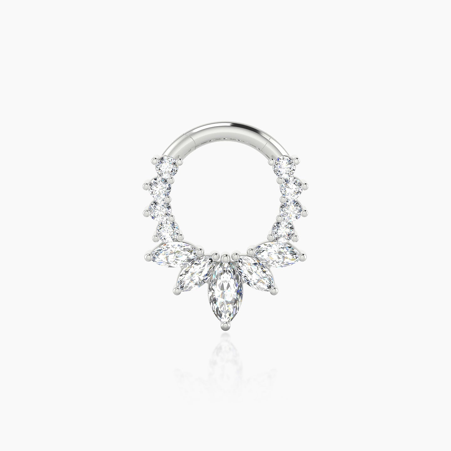 Leia | 18k White Gold 6.5 mm Diamond Septum Piercing