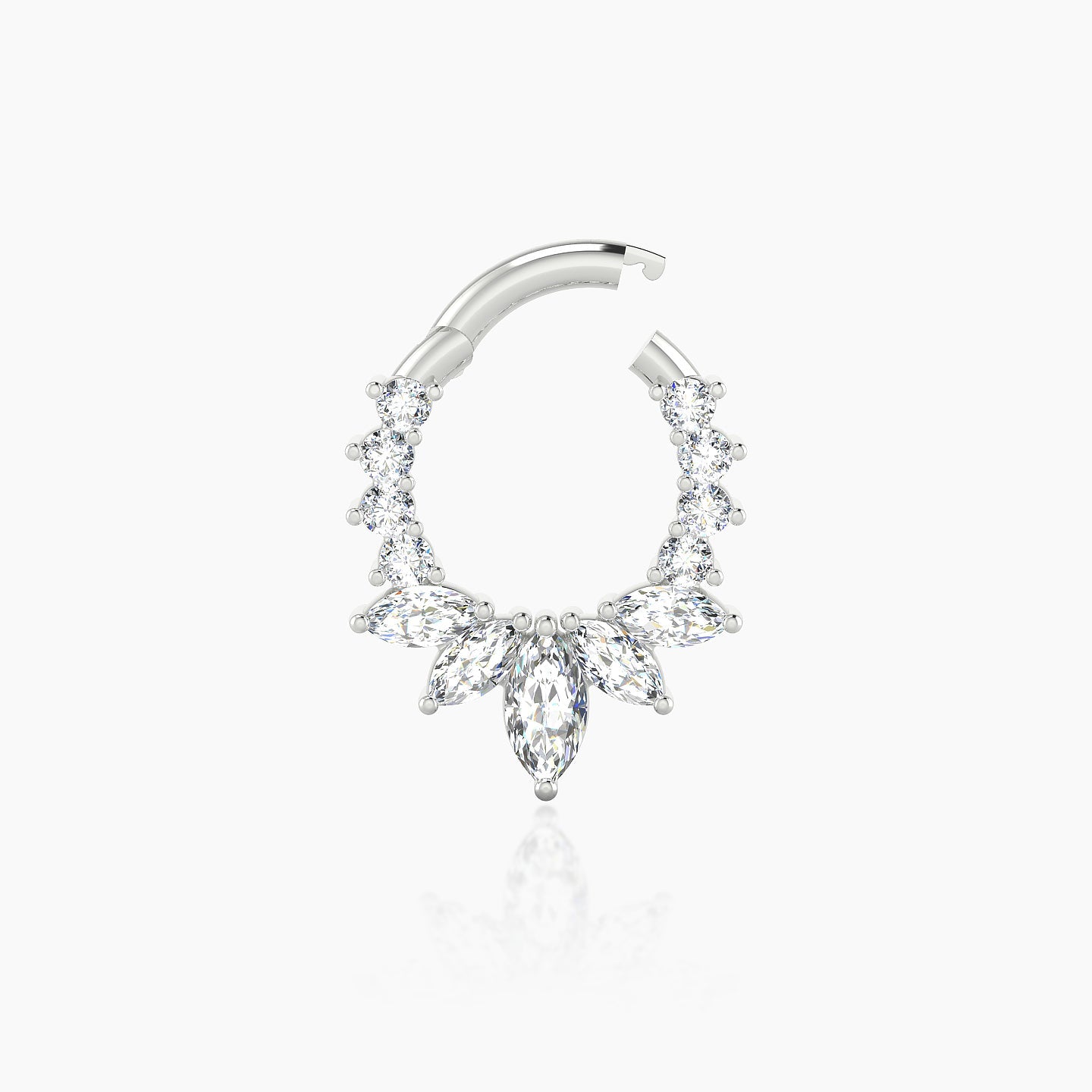 Leia | 18k White Gold 6.5 mm Diamond Septum Piercing