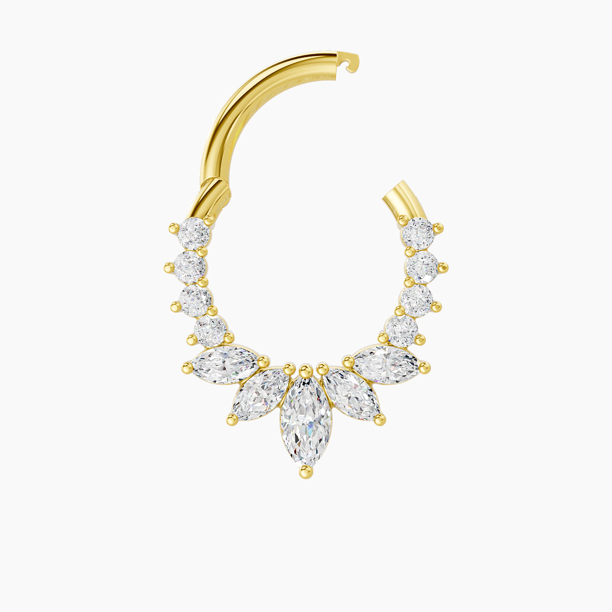 Leia | 18k Yellow Gold 8 mm Diamond Septum Piercing