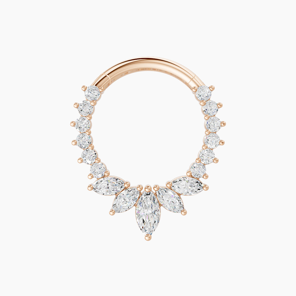 Leia | 18k Rose Gold 9.5 mm Diamond Septum Piercing