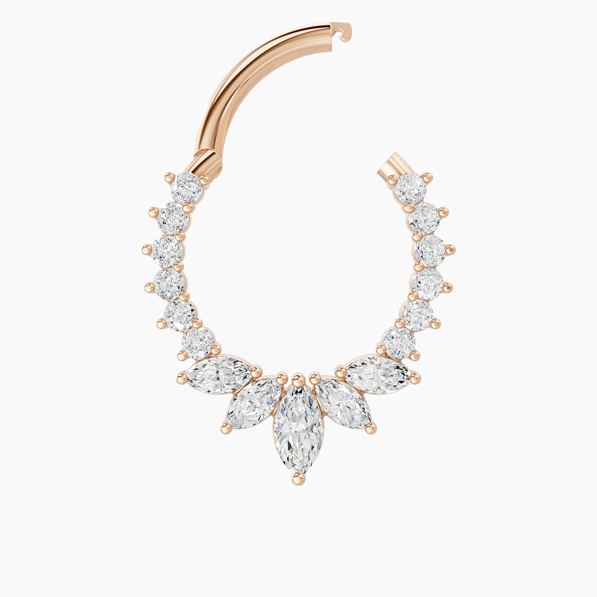 Leia | 18k Rose Gold 9.5 mm Diamond Septum Piercing