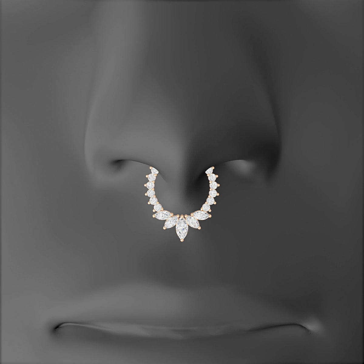 Leia | 18k Rose Gold 9.5 mm Diamond Septum Piercing