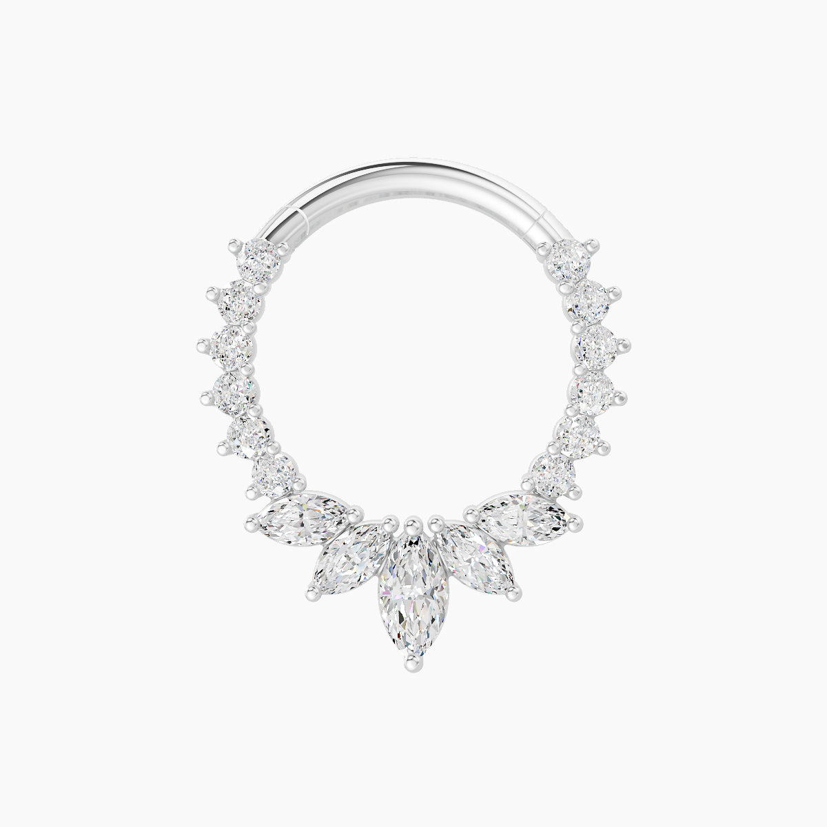 Leia | 18k White Gold 9.5 mm Diamond Septum Piercing