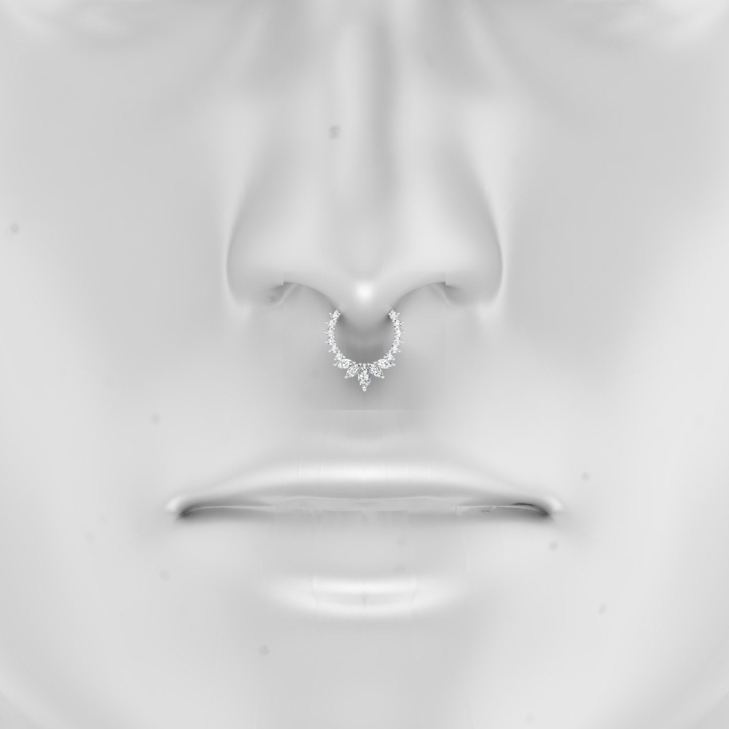 Leia | 18k White Gold 9.5 mm Diamond Septum Piercing