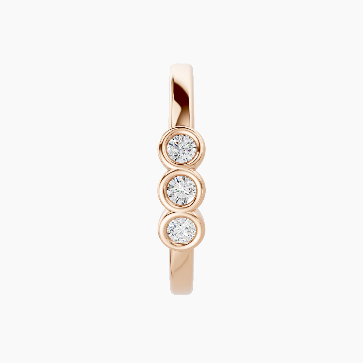 Leto | 18k Rose Gold 11 mm Trilogy Diamond Hoop Piercing
