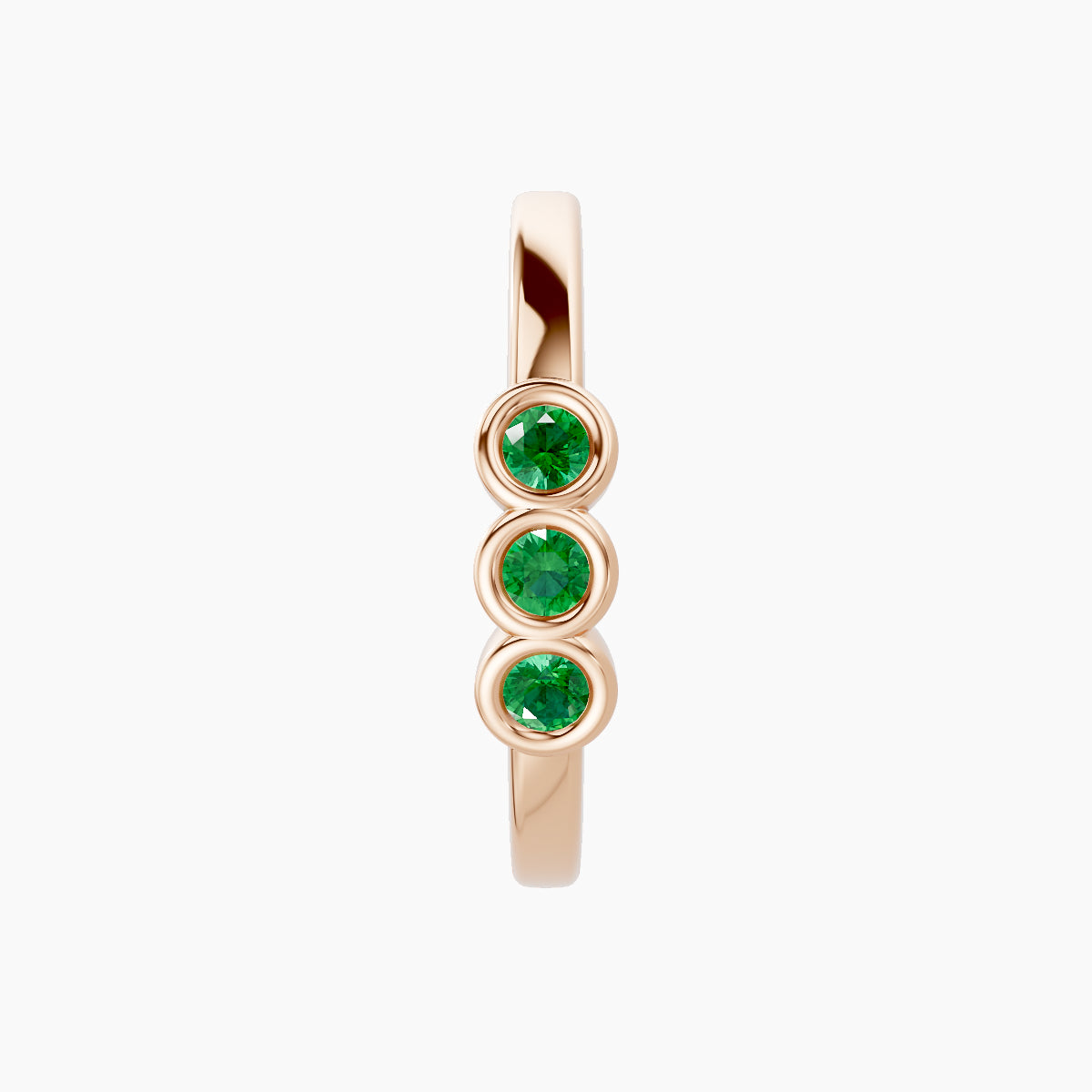 Leto | 18k Rose Gold 11 mm Trilogy Emerald Hoop Piercing