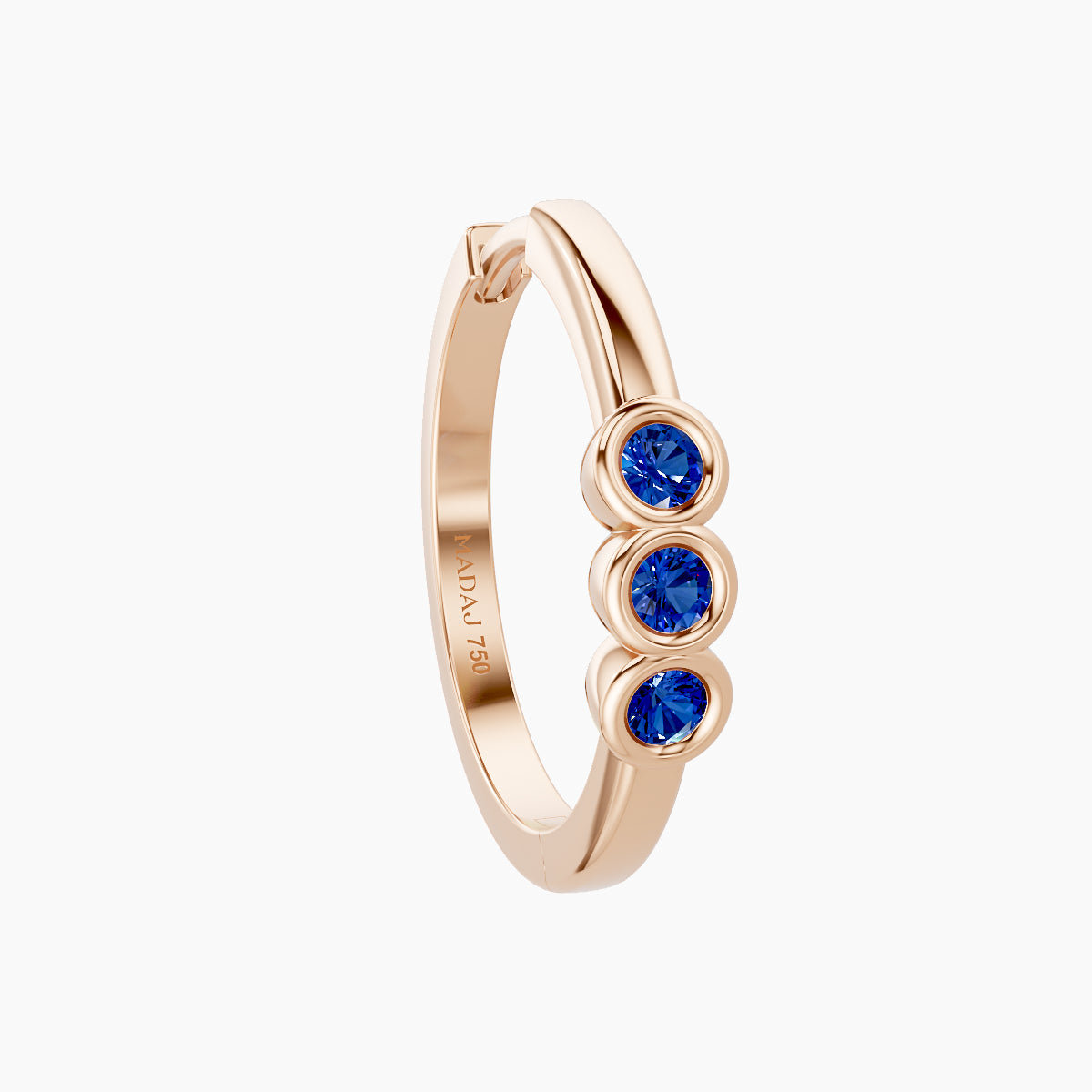Leto | 18k Rose Gold 11 mm Trilogy Sapphire Hoop Piercing