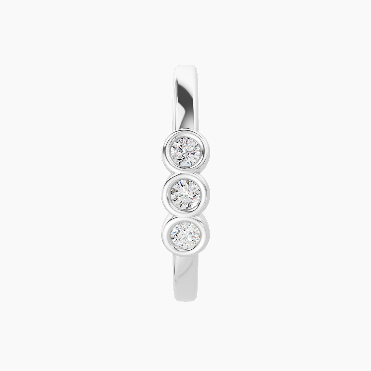 Leto | 18k White Gold 11 mm Trilogy Diamond Hoop Piercing