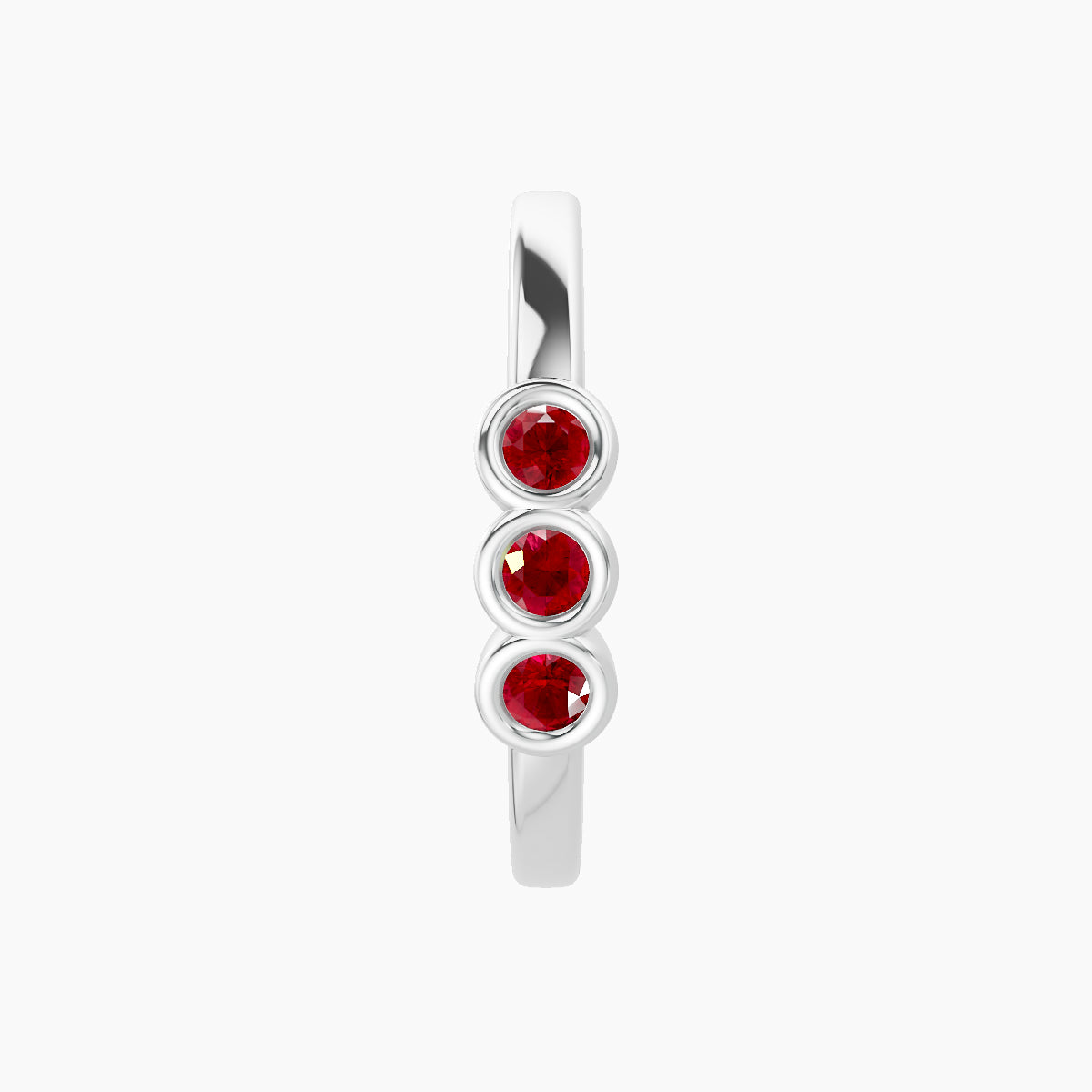 Leto | 18k White Gold 11 mm Trilogy Ruby Hoop Piercing