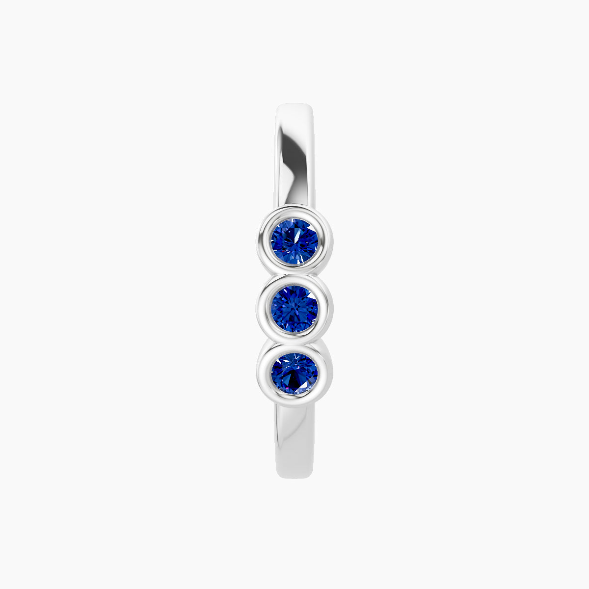 Leto | 18k White Gold 11 mm Trilogy Sapphire Hoop Piercing