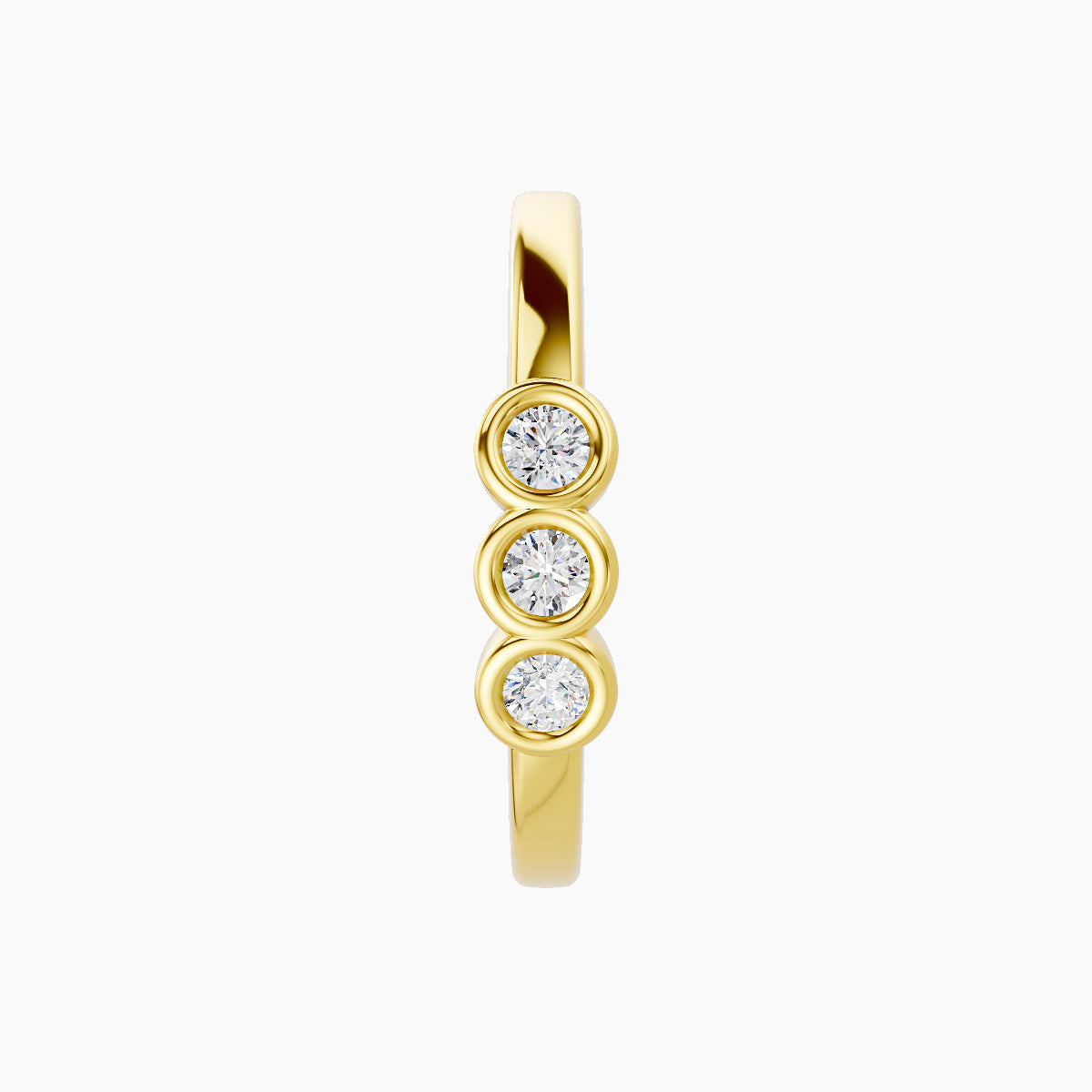 Leto | 18k Yellow Gold 11 mm Trilogy Diamond Hoop Piercing