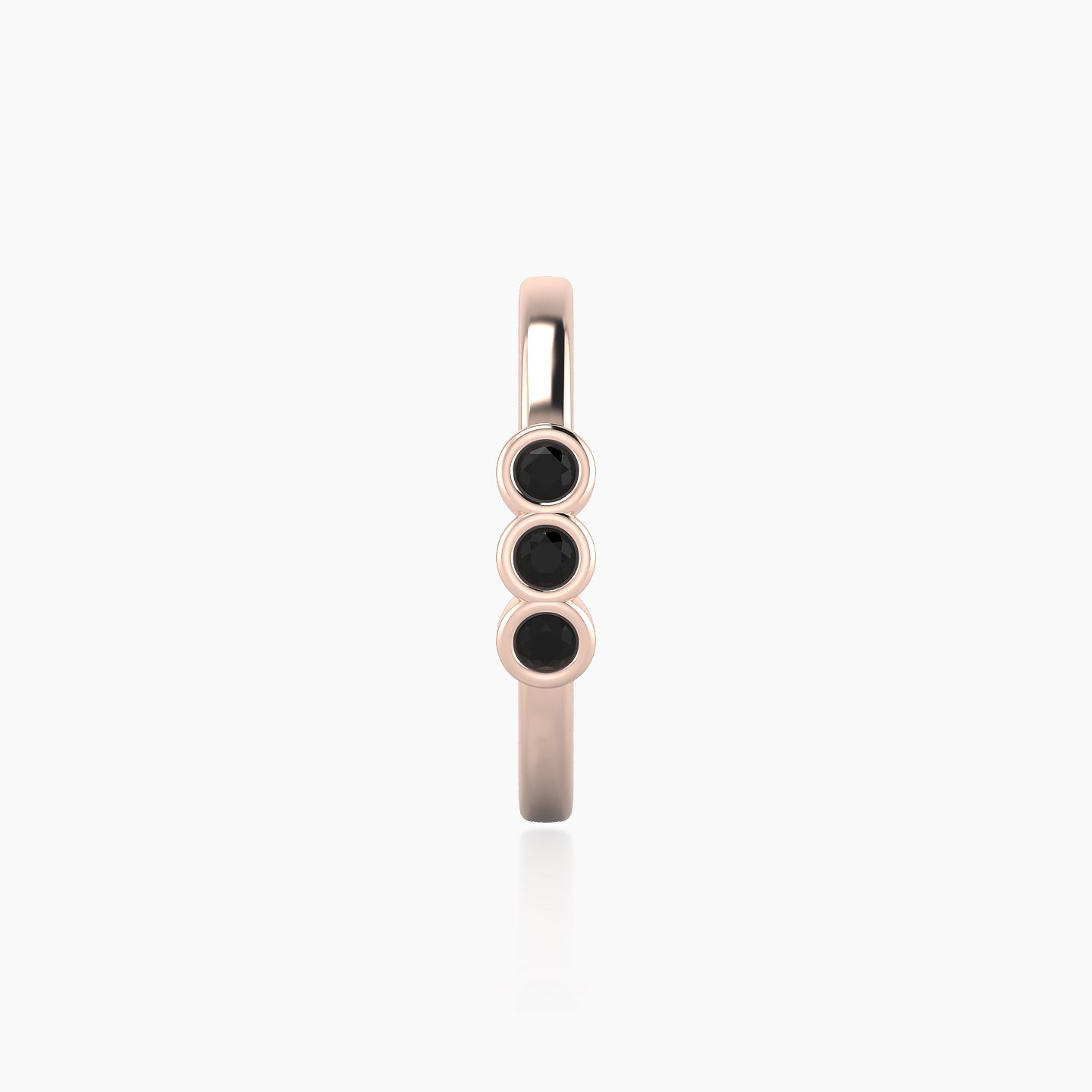 Leto | 18k Rose Gold 11 mm Trilogy Black Diamond Hoop Piercing