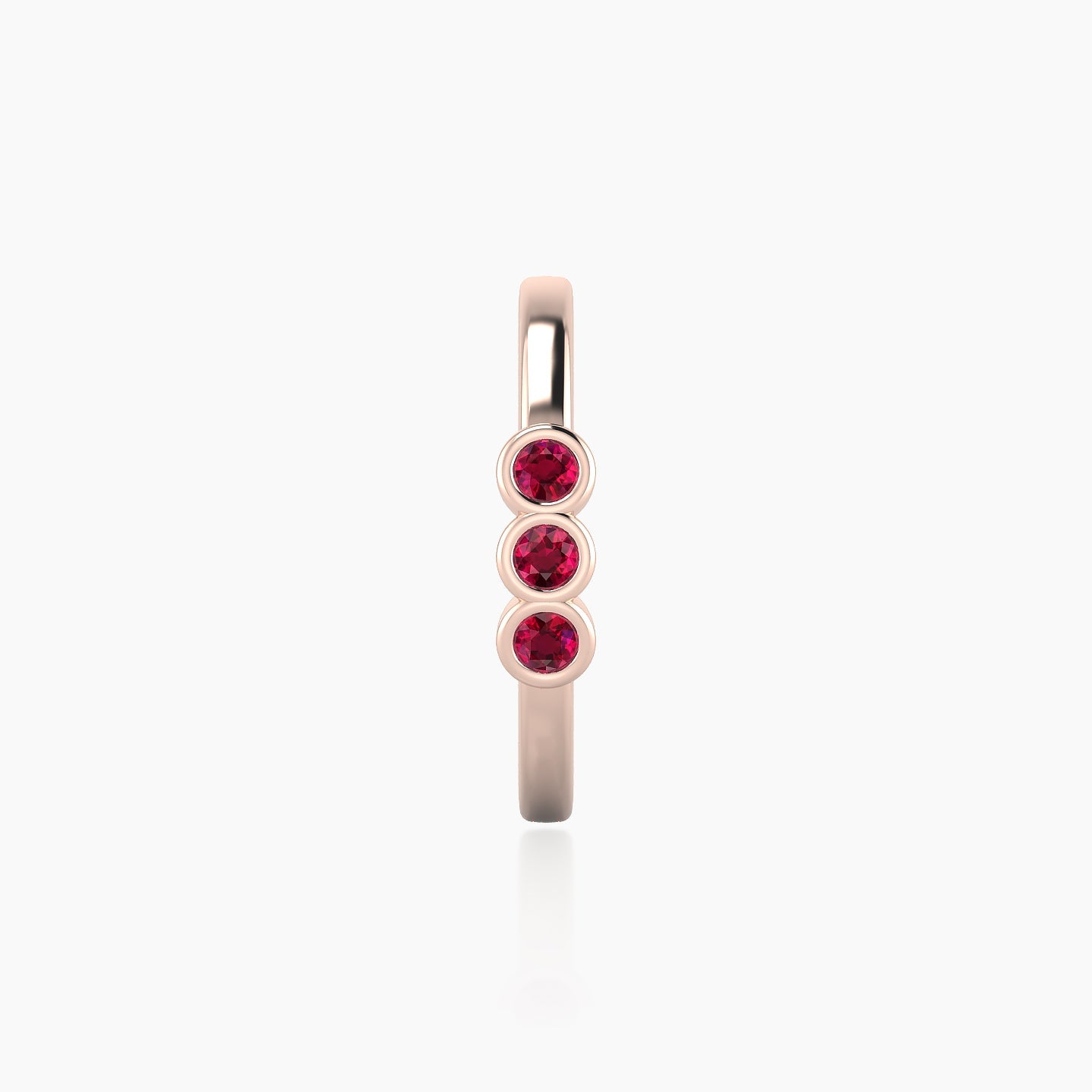 Leto | 18k Rose Gold 11 mm Trilogy Ruby Hoop Piercing