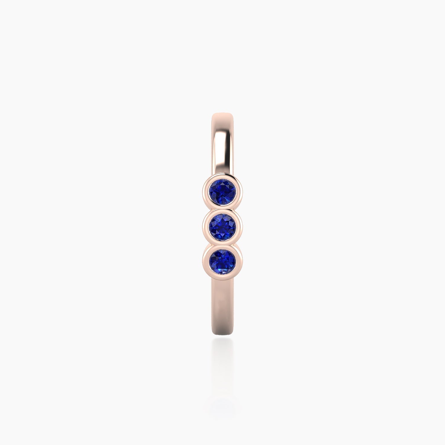 Leto | 18k Rose Gold 11 mm Trilogy Sapphire Hoop Piercing