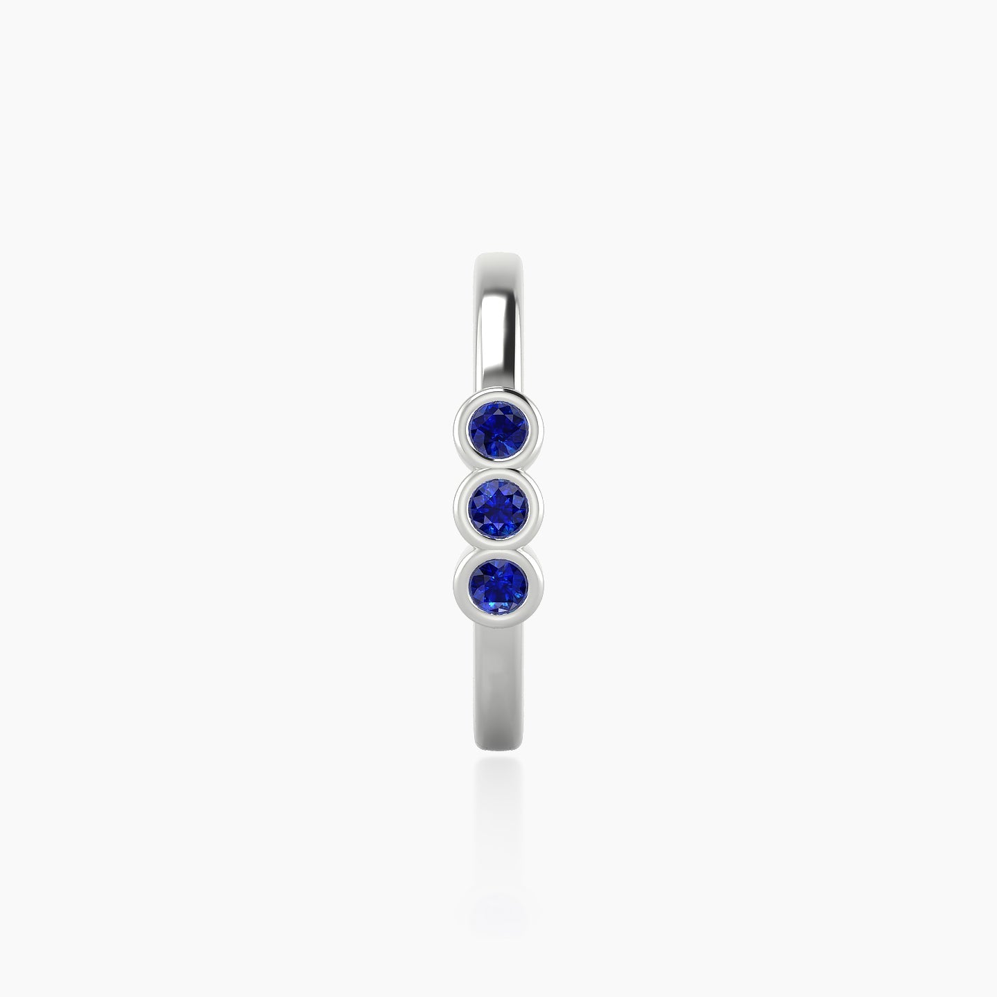 Leto | 18k White Gold 11 mm Trilogy Sapphire Hoop Piercing