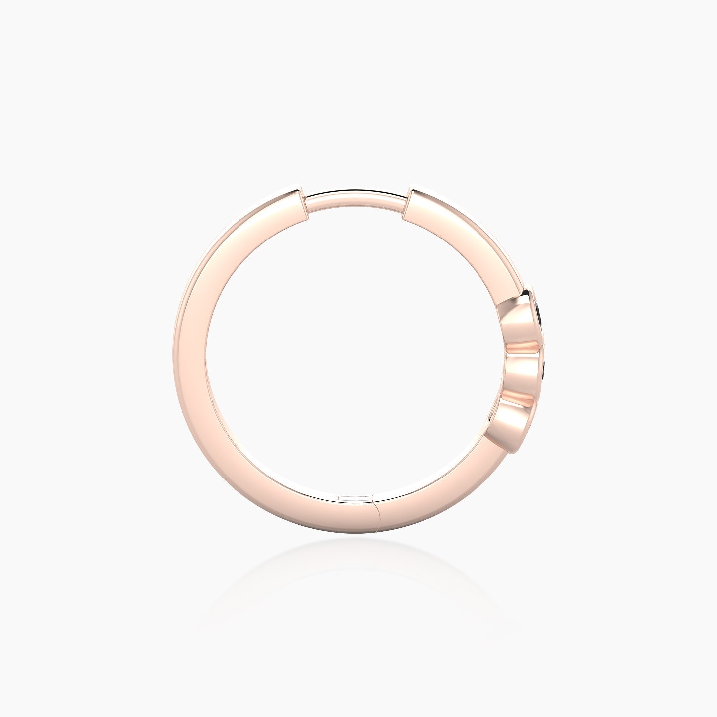 Leto | 18k Rose Gold 11 mm Trilogy Black Diamond Hoop Piercing